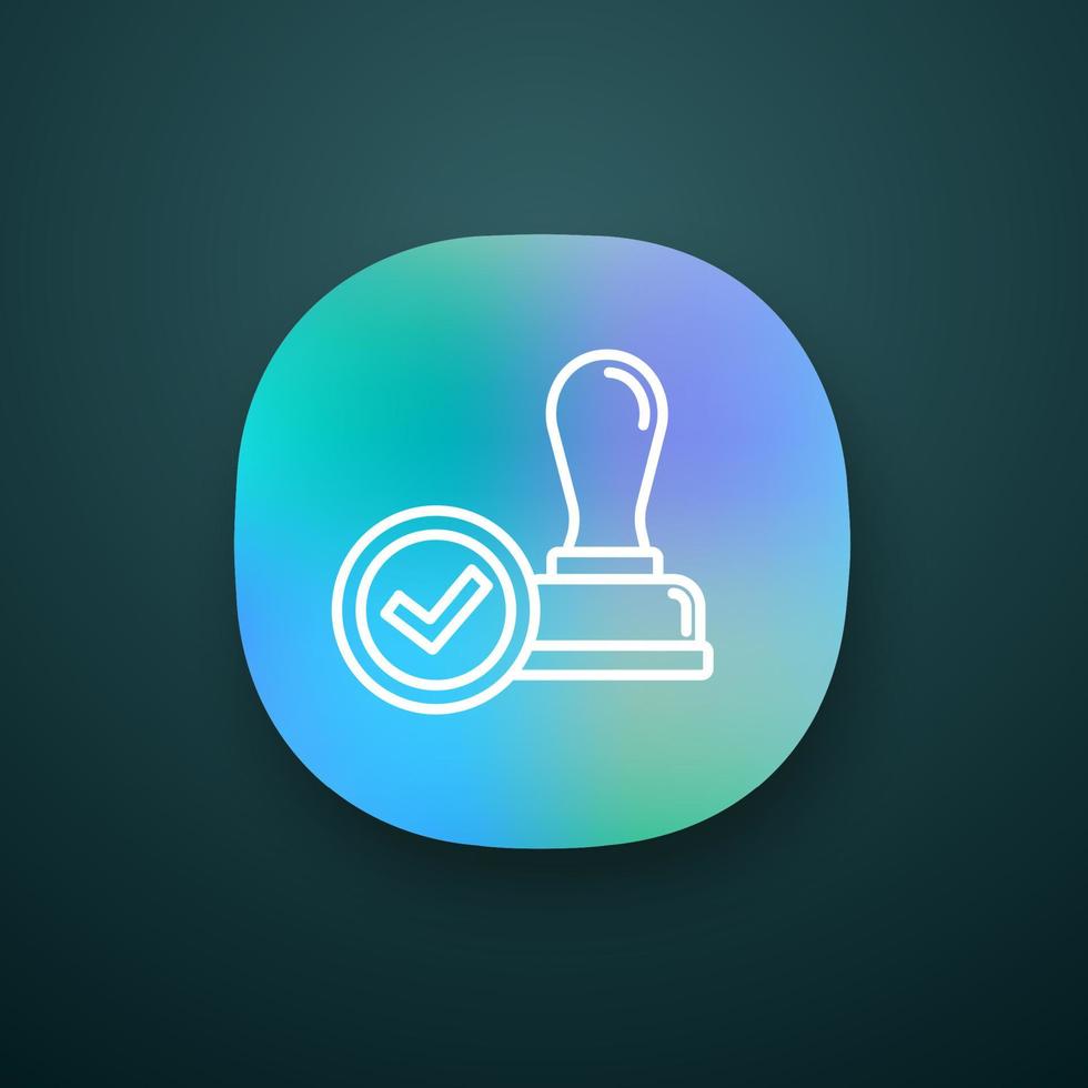 Stamp approved app icon vector