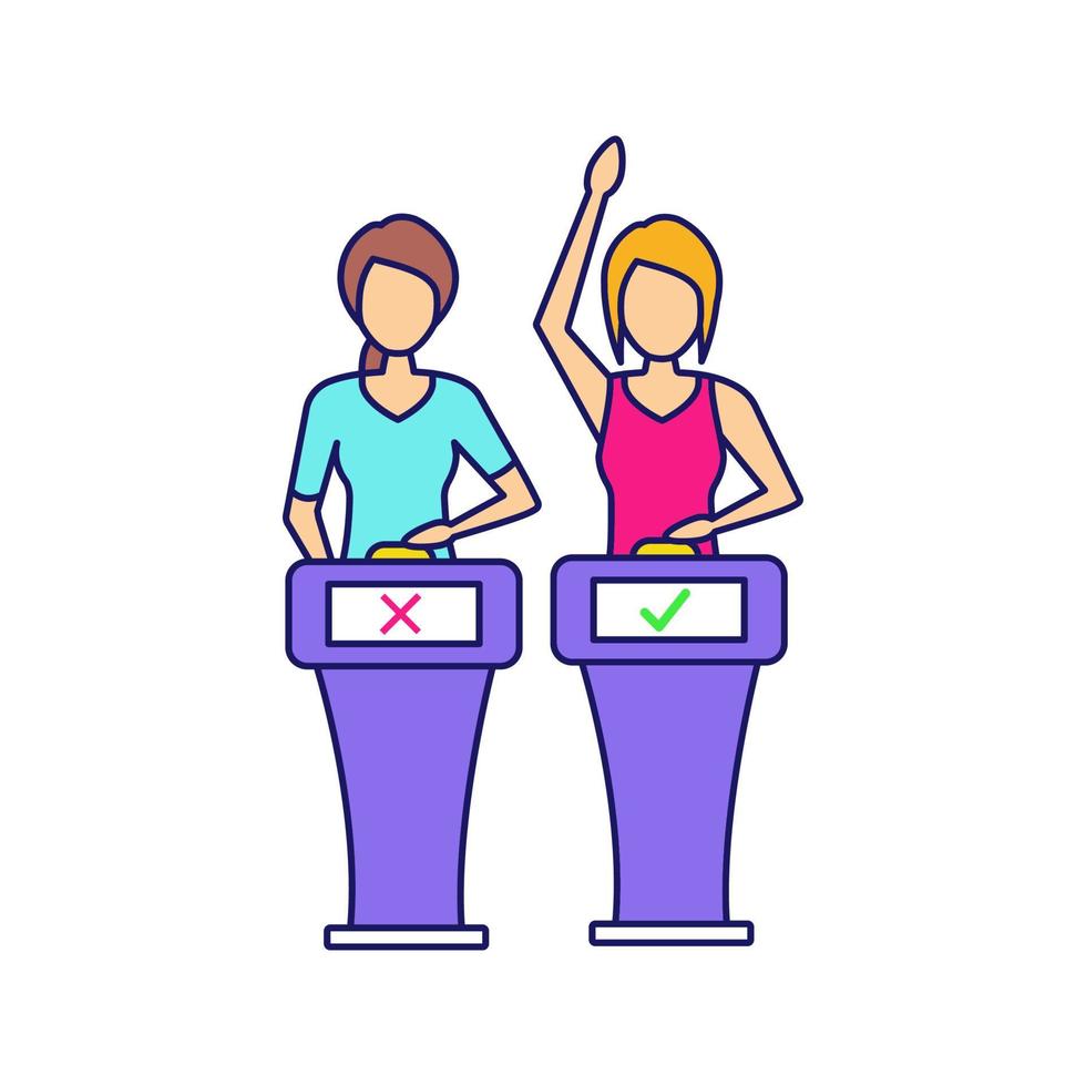 Quiz show color icon vector