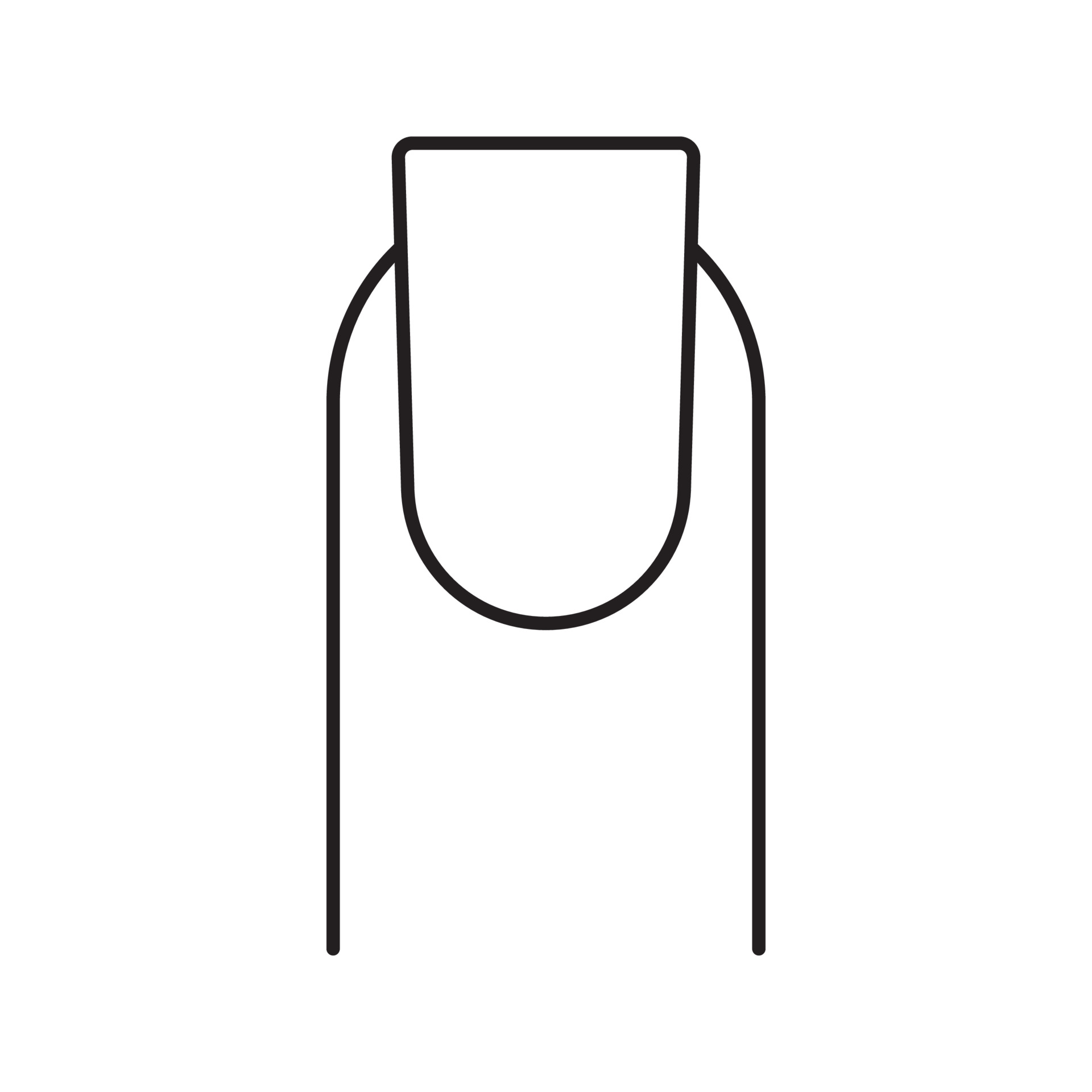 Square shaped nail linear icon. Thin line illustration. Classic