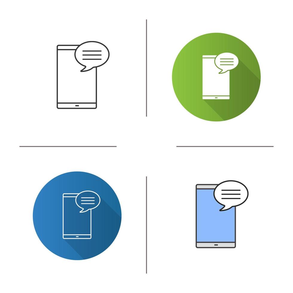 Smartphone with speech bubble icon vector