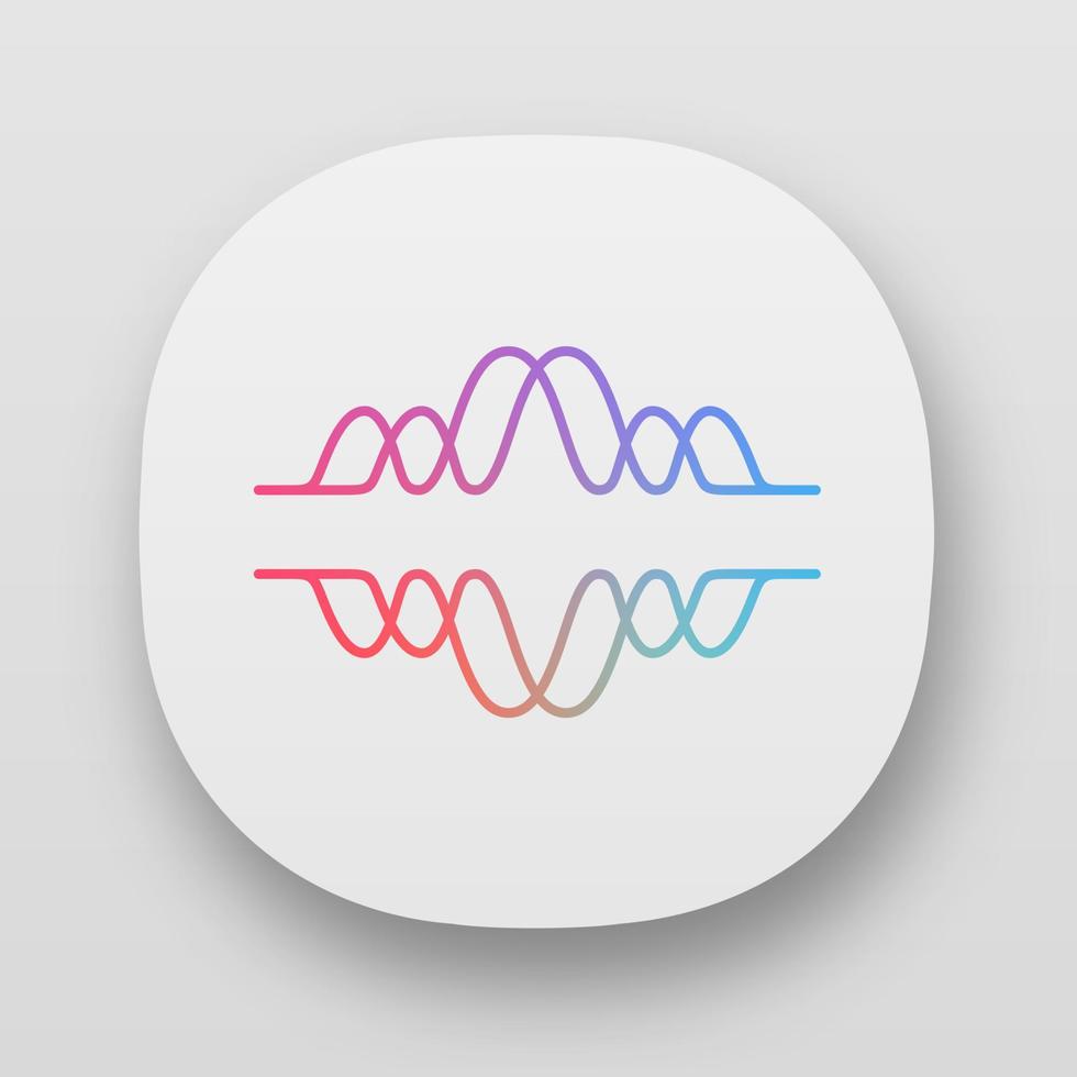 Overlapping waves app icon. Voice recording, radio signal. Abstract music frequency level. Noise, vibration amplitude. Web or mobile applications. Vector isolated illustration