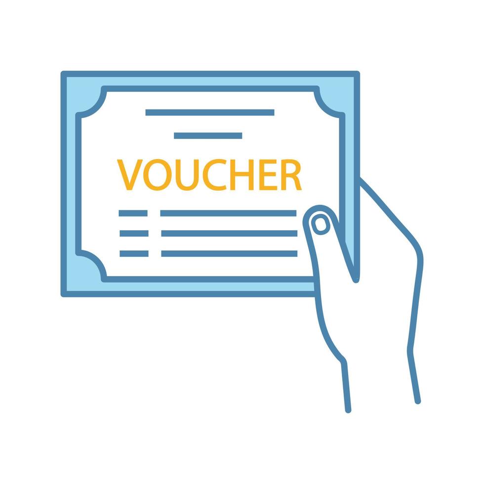 Voucher color icon vector