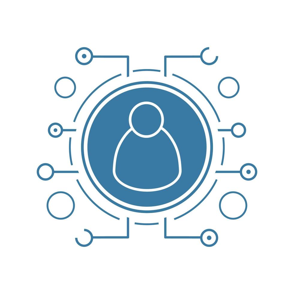Admin user flat linear long shadow icon. Cyber security. Personal data. Vector line symbol