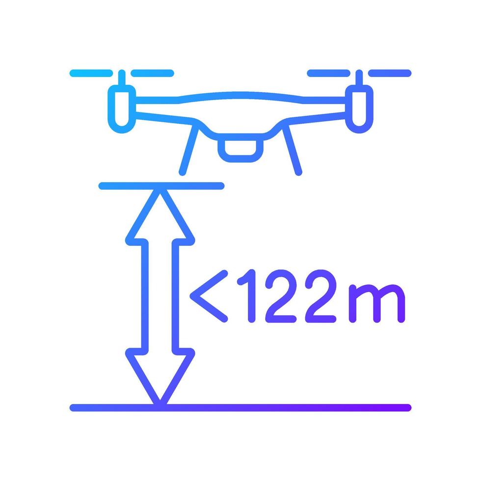 Max flight height gradient linear vector manual label icon