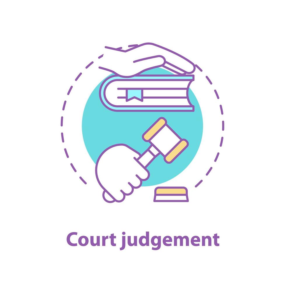 Court judgement concept icon vector