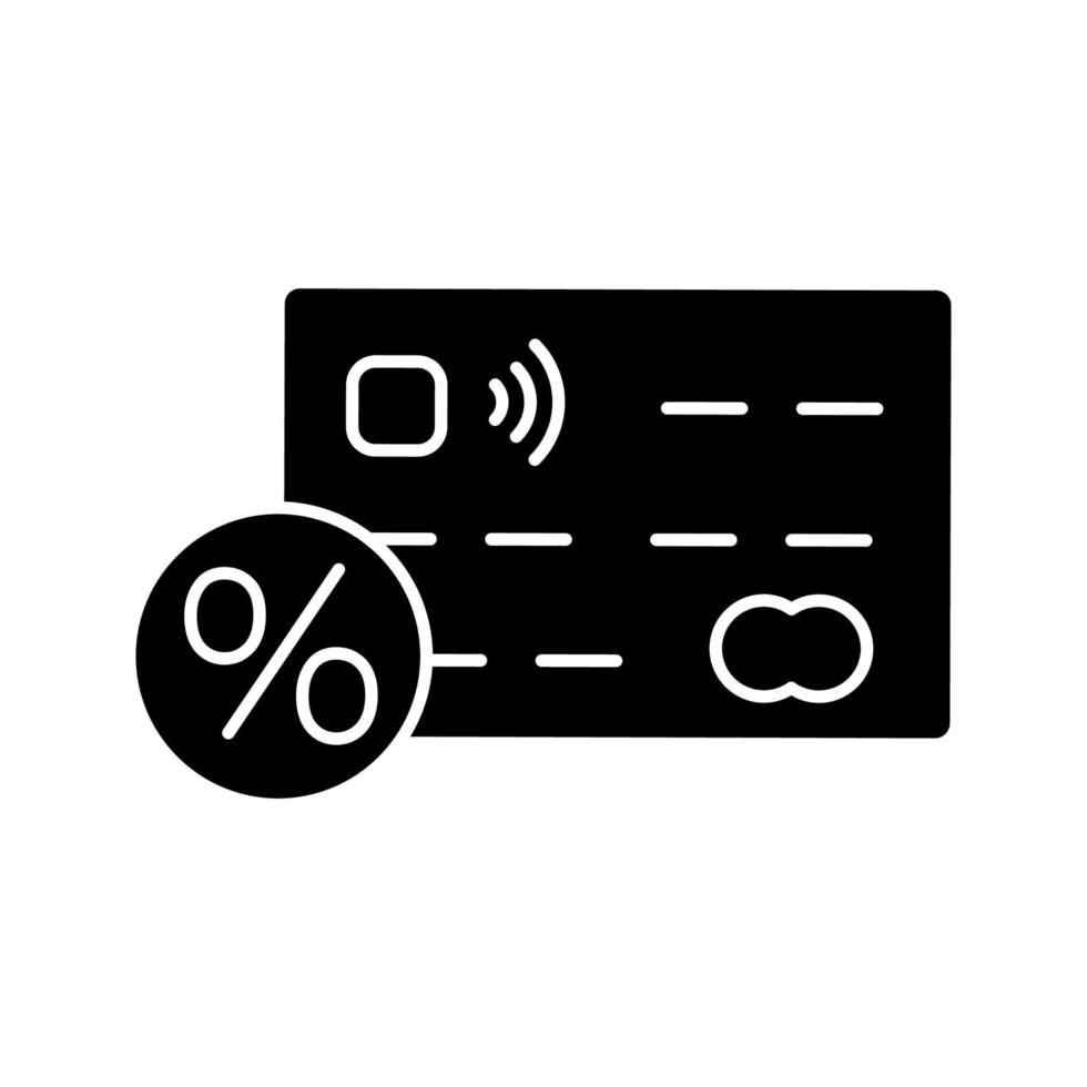 Credit card interest rate glyph icon vector