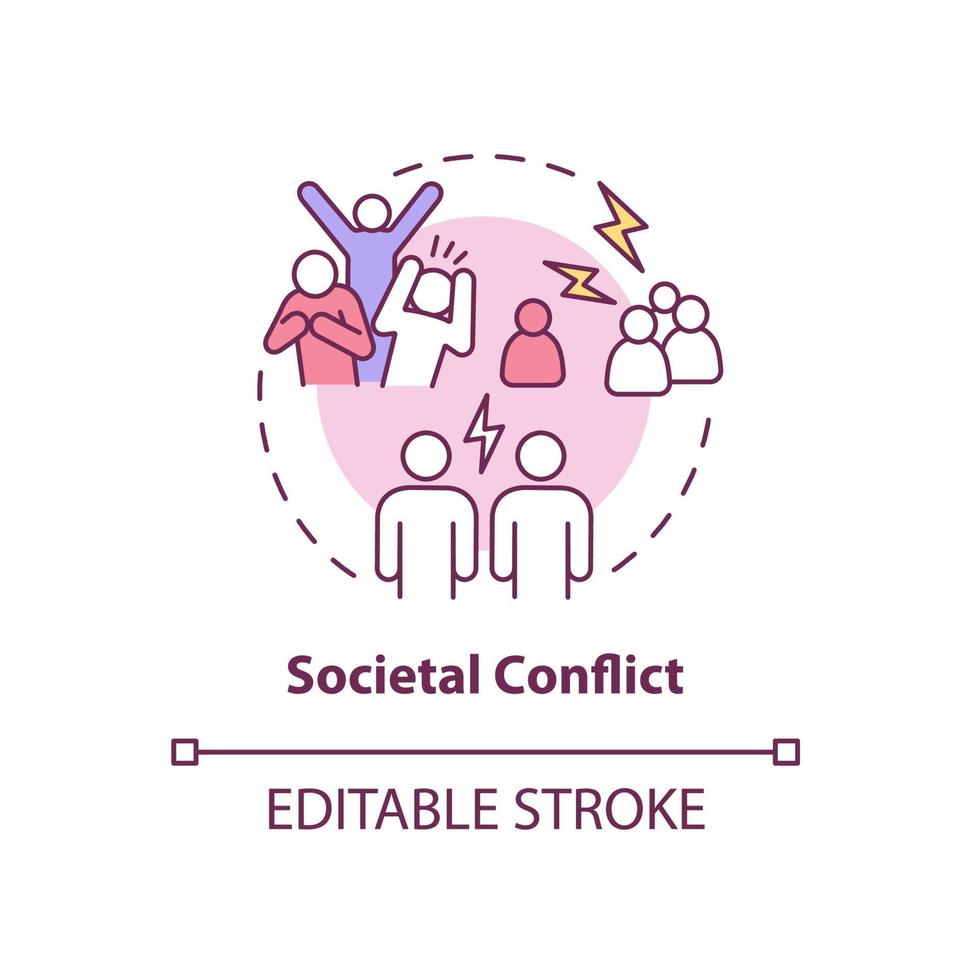 icono del concepto de conflicto social vector