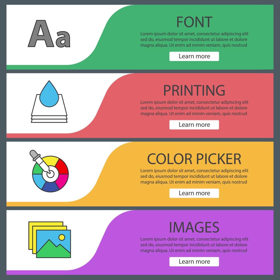 Printing web banner templates set vector