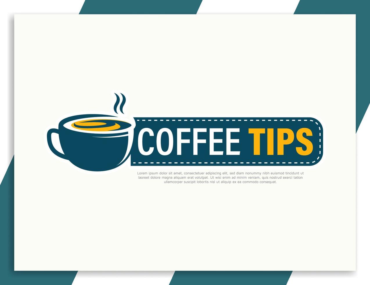 Plantilla de diseño de banner de consejos de inspiración de café con concepto de idea de pensar vector