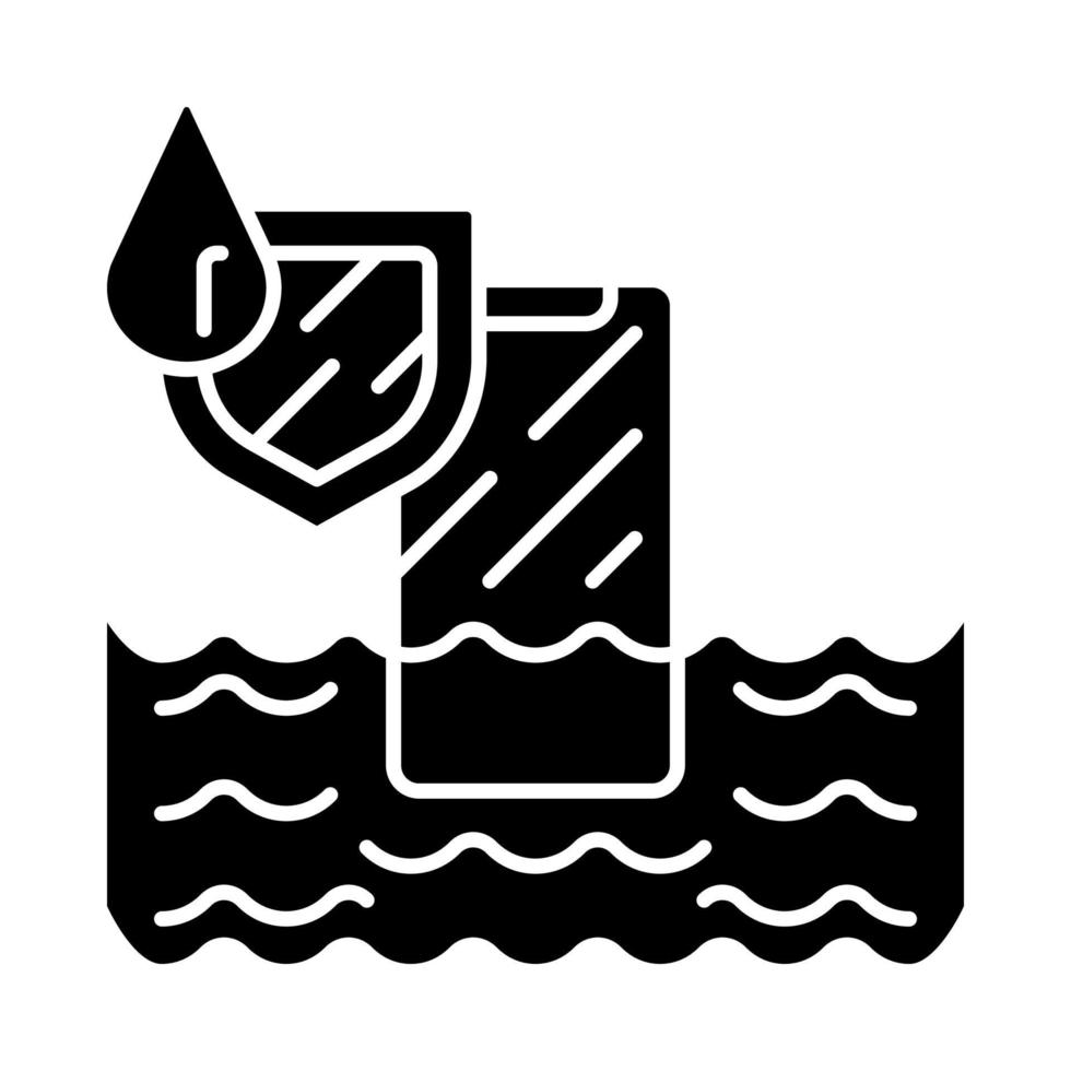 Waterproof phone glyph icon vector