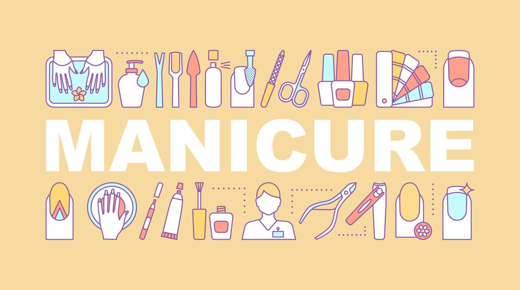 Manicure service word concepts banner vector