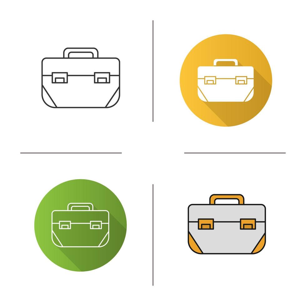 Tool box icon. Flat design, linear and color styles. Isolated vector illustrations