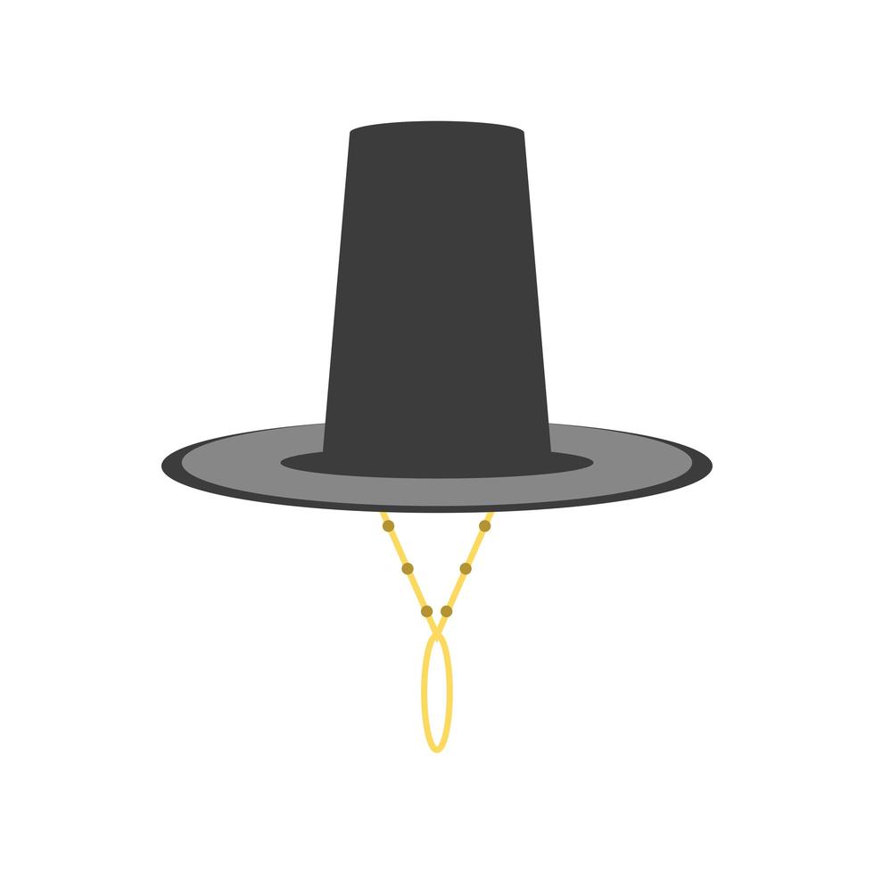 korean traditional hat vector