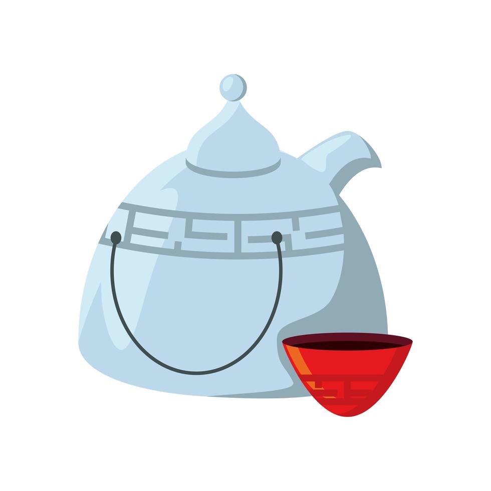 teapot chinese and teacup vector