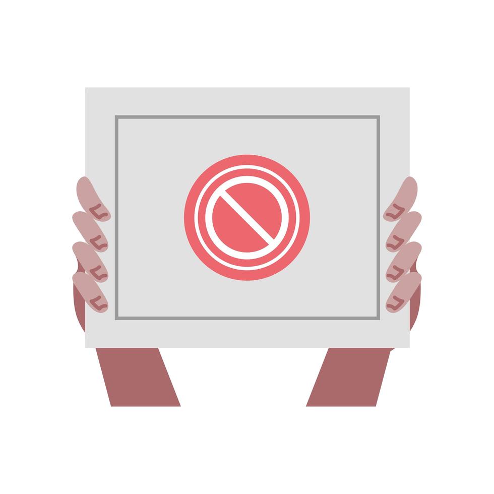 hands holding forbidden sign vector