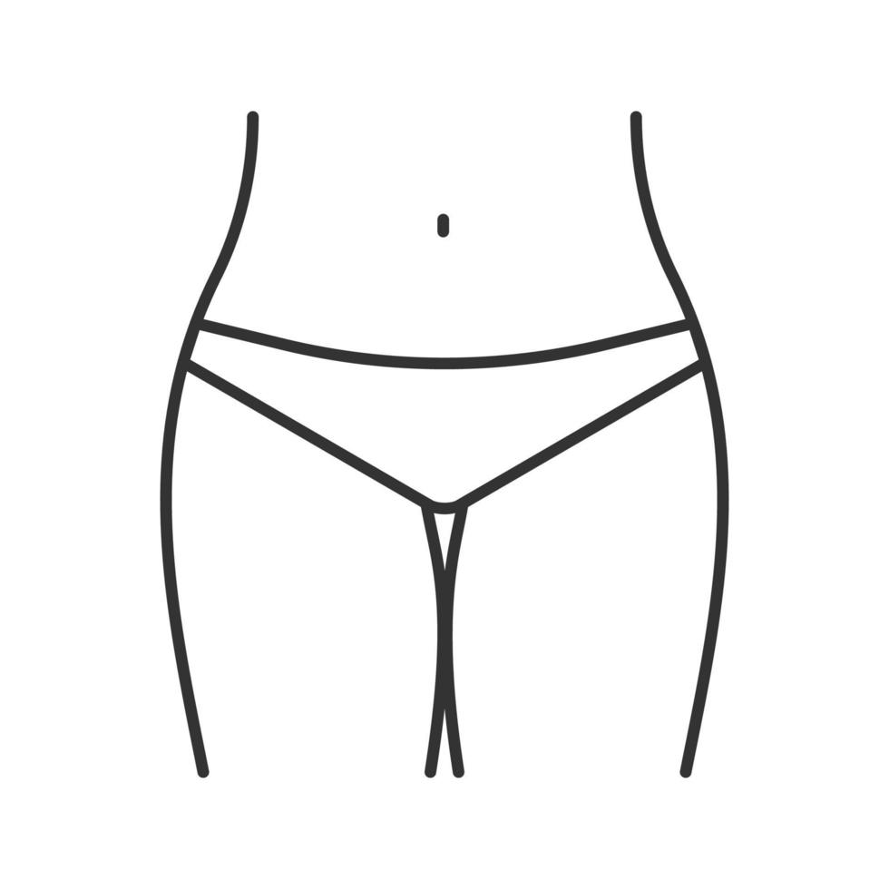 Bikini zone linear icon. Thin line illustration. Contour symbol. Vector isolated outline drawing