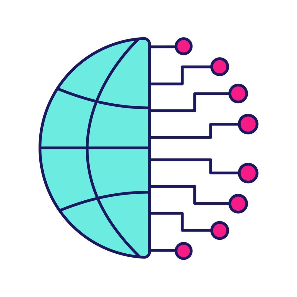 Big data color icon vector