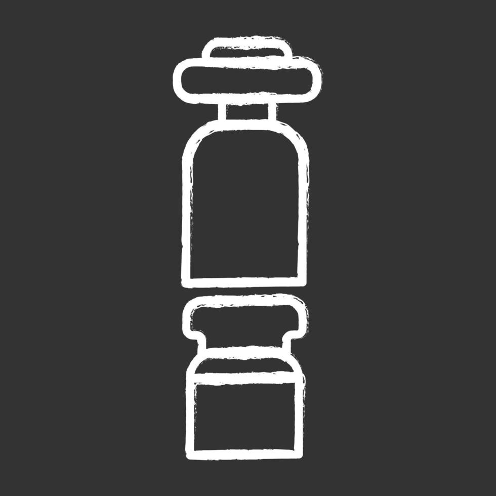 Wine preserver and bottle with cork chalk icon. Barman equipment. Sommelier tool. Alcohol beverage. Aperitif drink. Bar, restaurant. Isolated vector chalkboard illustration