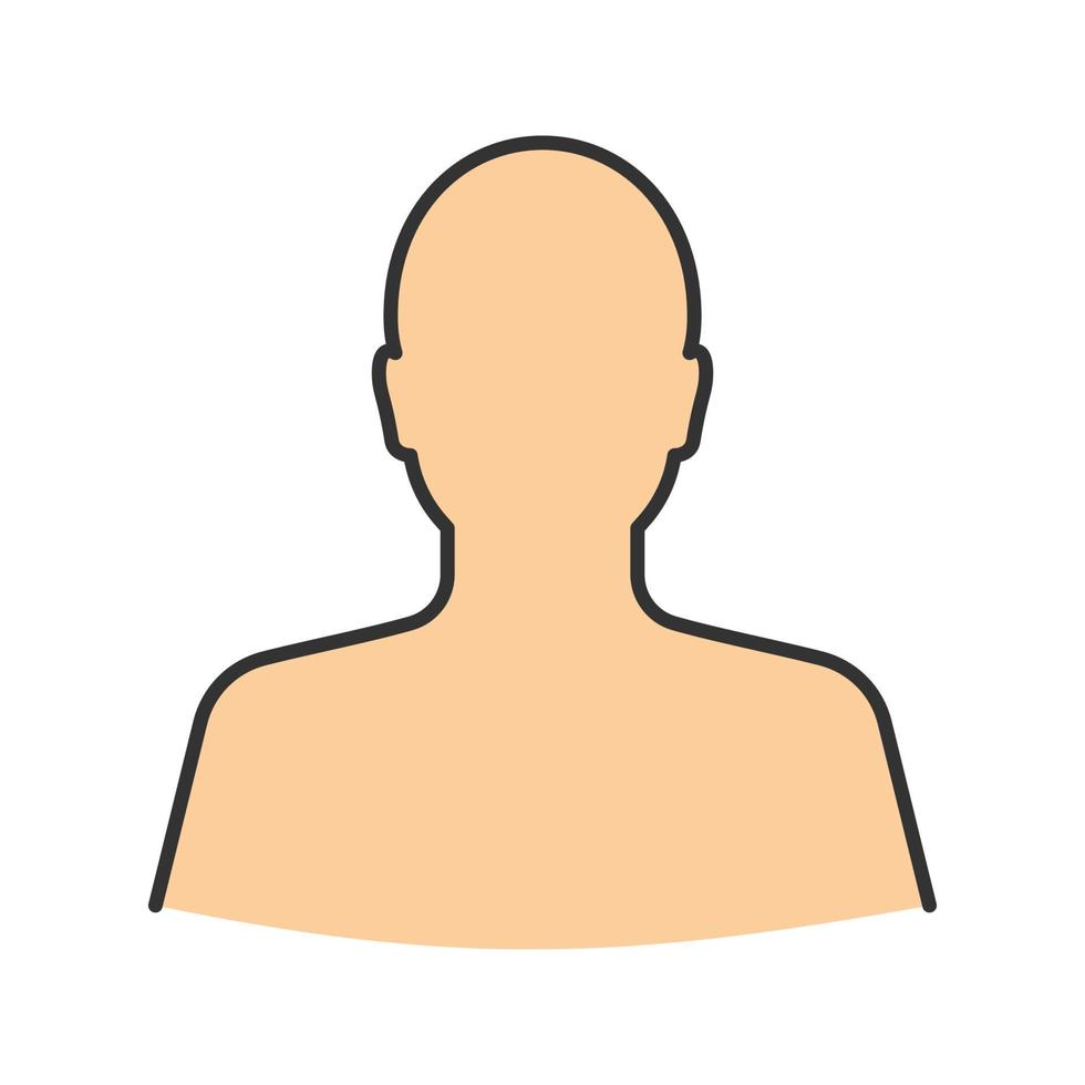 Man's silhouette color icon. User. Isolated vector illustration