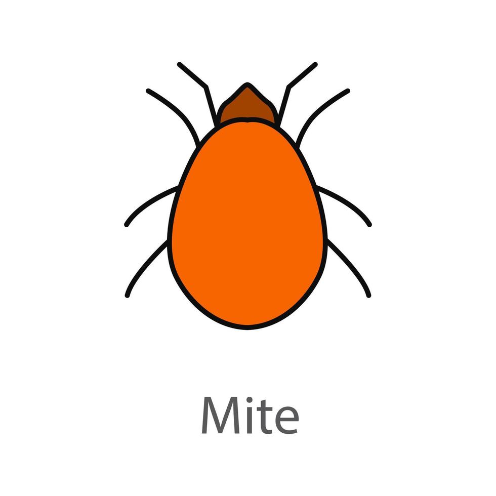 Mite color icon. Acari. Isolated vector illustration