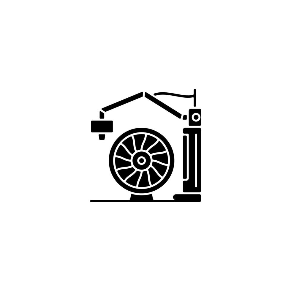 3d printing for aerospace industry black glyph icon vector