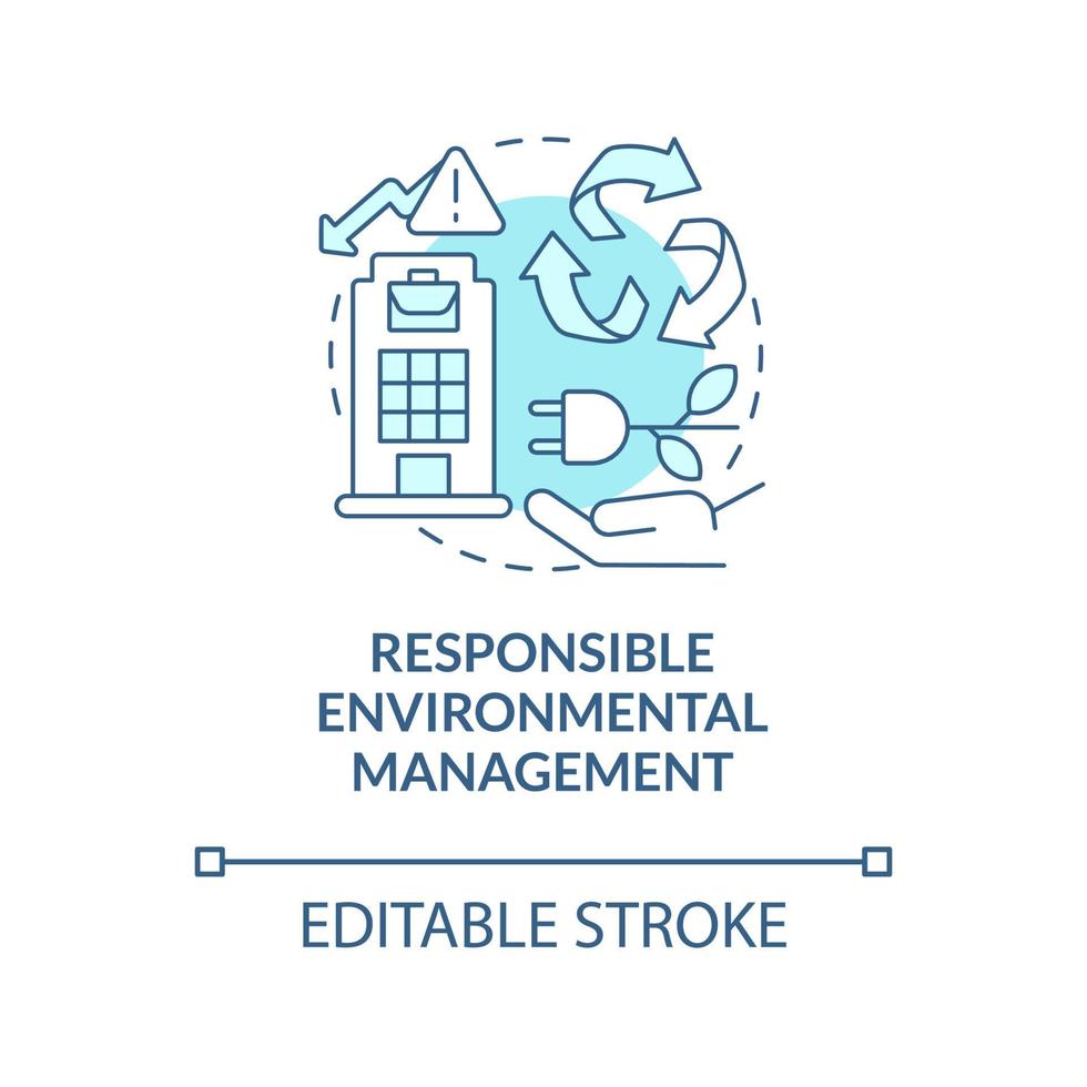 Responsible environmental management blue concept icon vector