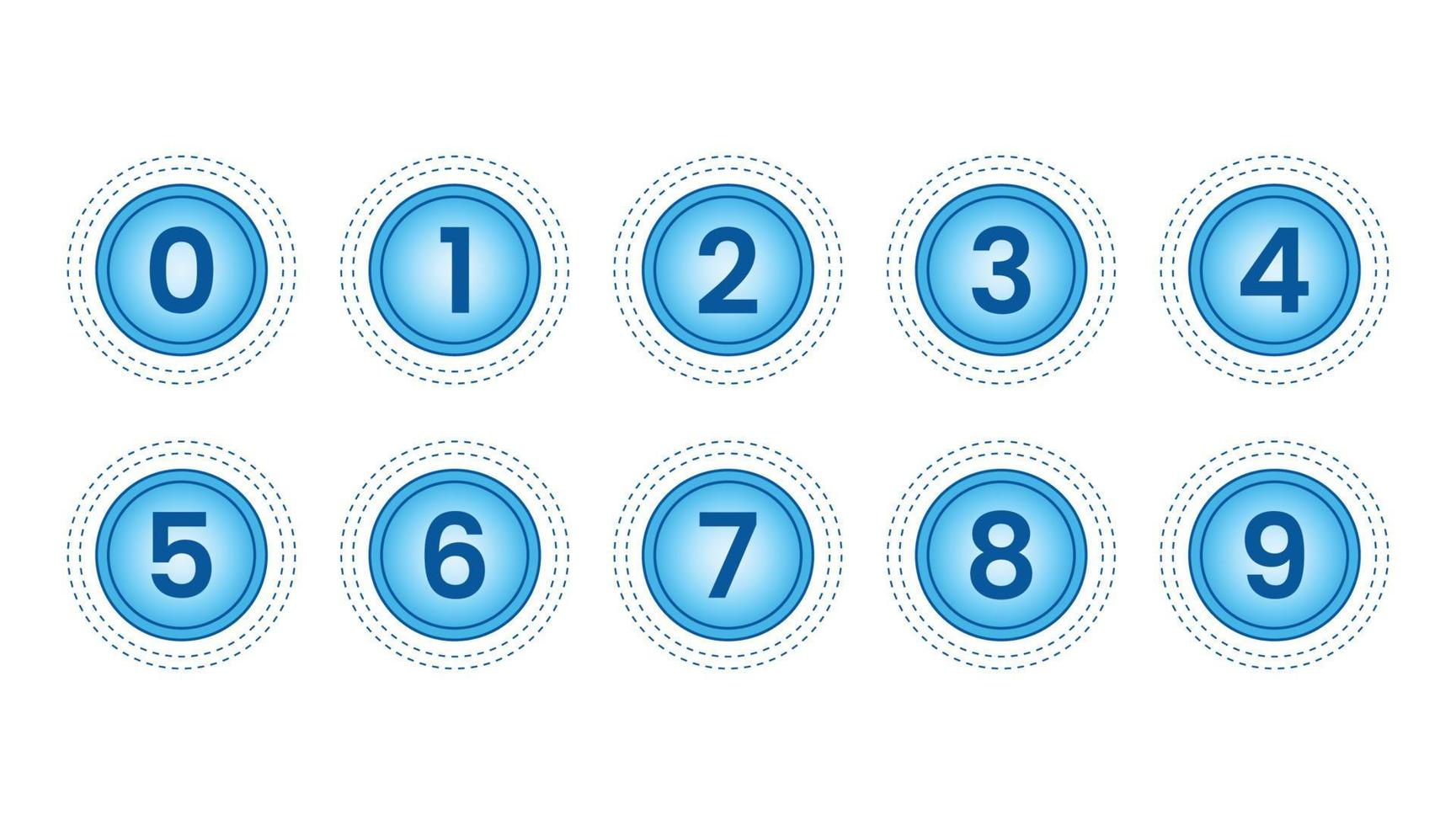 Blue Bullet Numbers vector