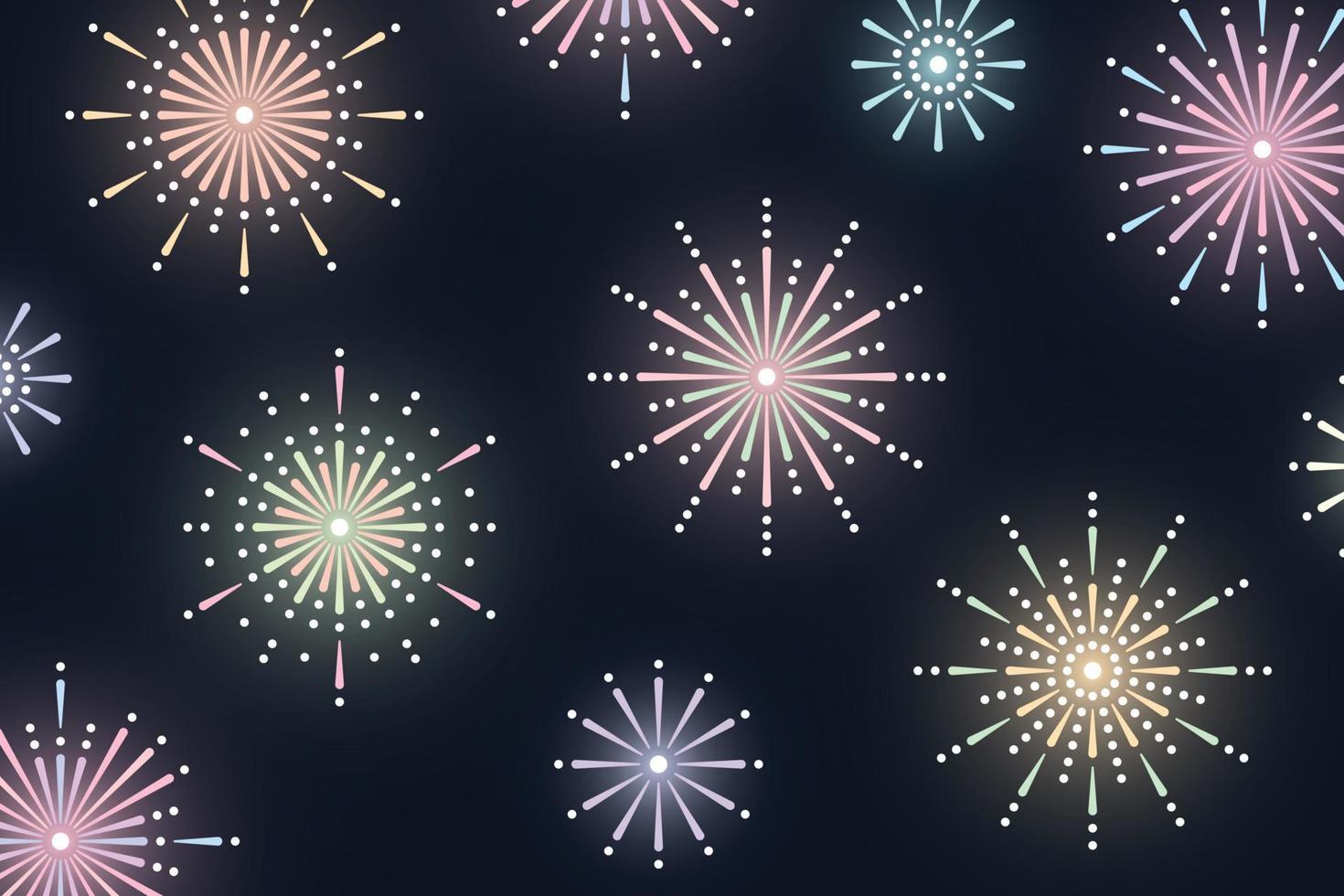 Colorful new year fireworks wallpaper vector