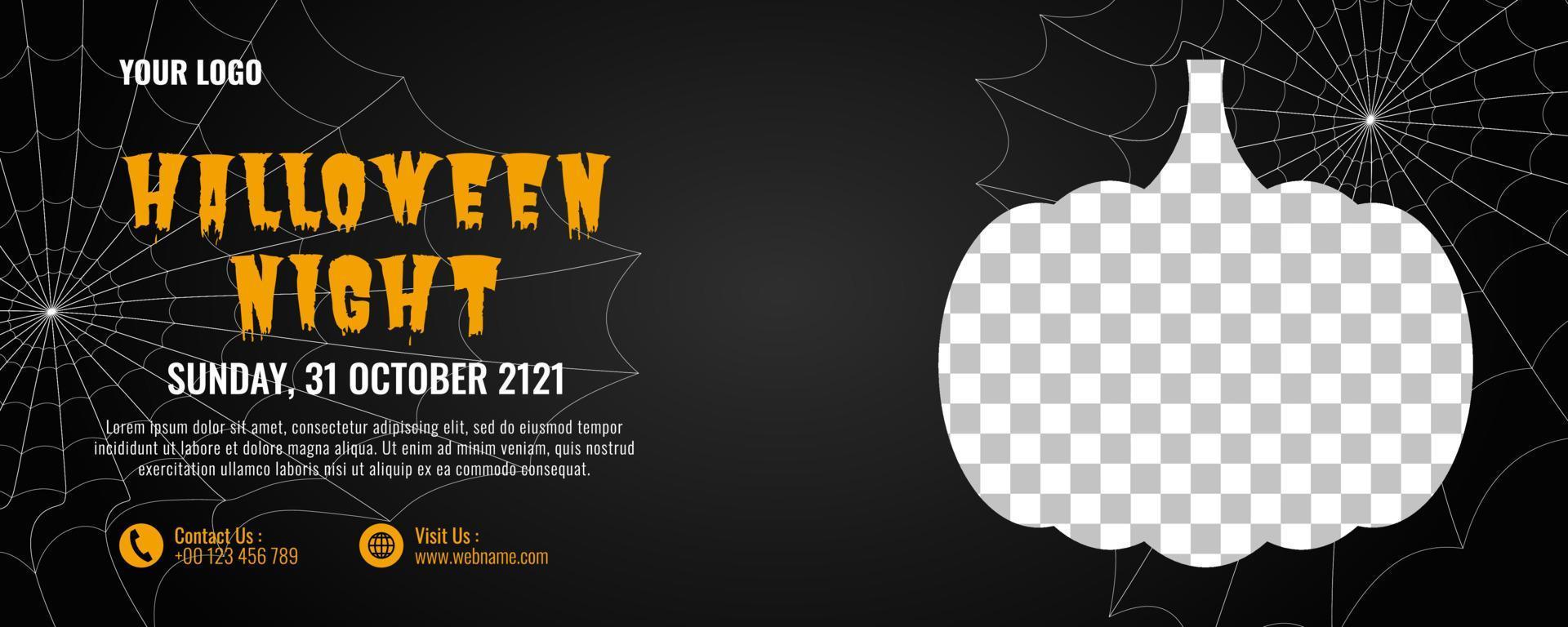 Halloween banner or party invitation background design template vector