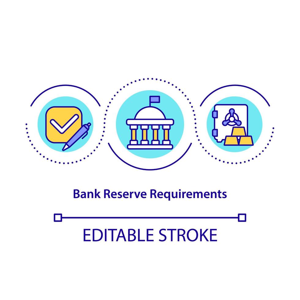 Bank reserve requirements concept icon vector