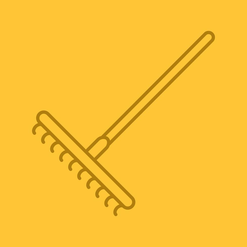 Rake linear icon. Thin line outline symbols on color background. Vector illustration