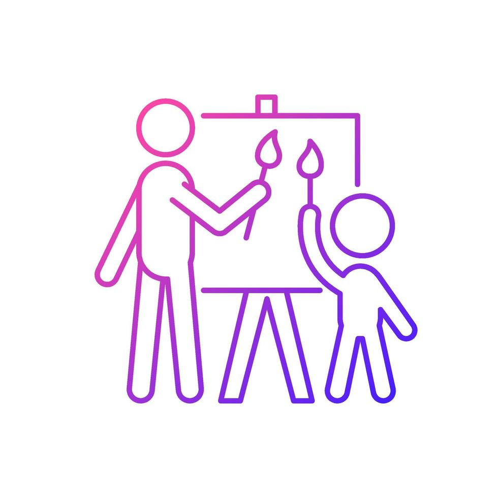 Painting with parent gradient linear vector icon