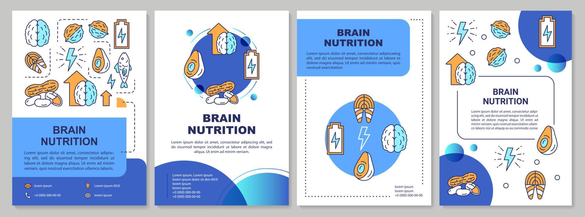 Brain nutrition brochure template. Keto diet. Flyer, booklet, leaflet Brain nutrition brochure template. Keto diet. Flyer, booklet, leaflet