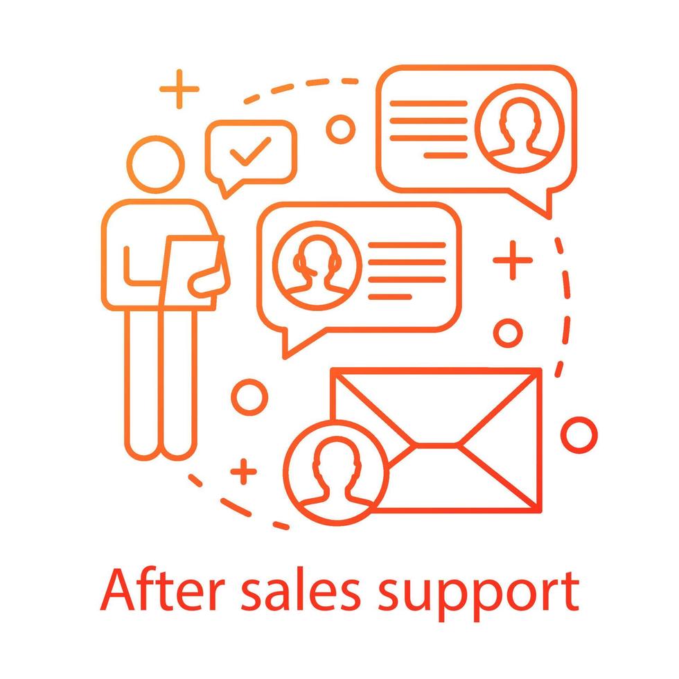 After sales support concept icon vector