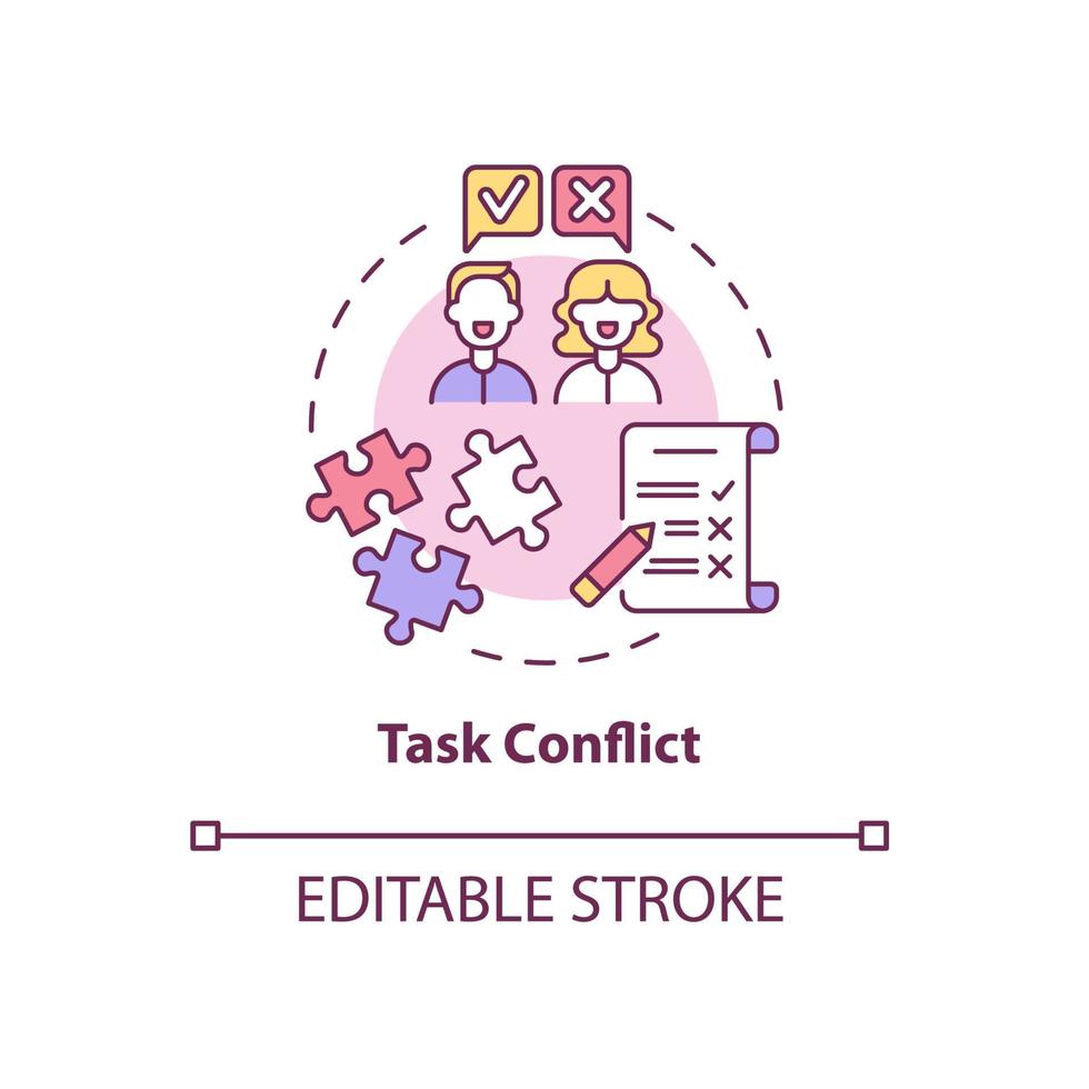 Task conflict concept icon vector