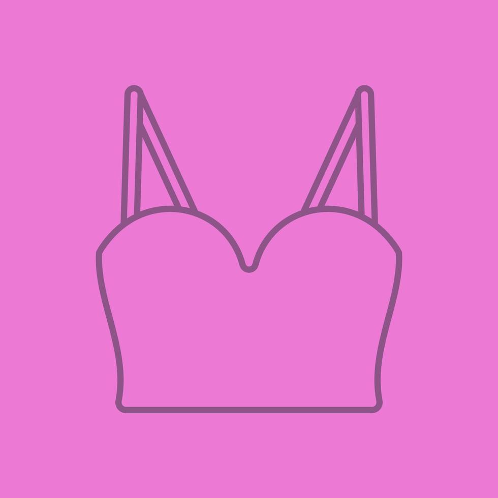 Women's top linear icon. Thin line outline symbols on color background. Vector illustration