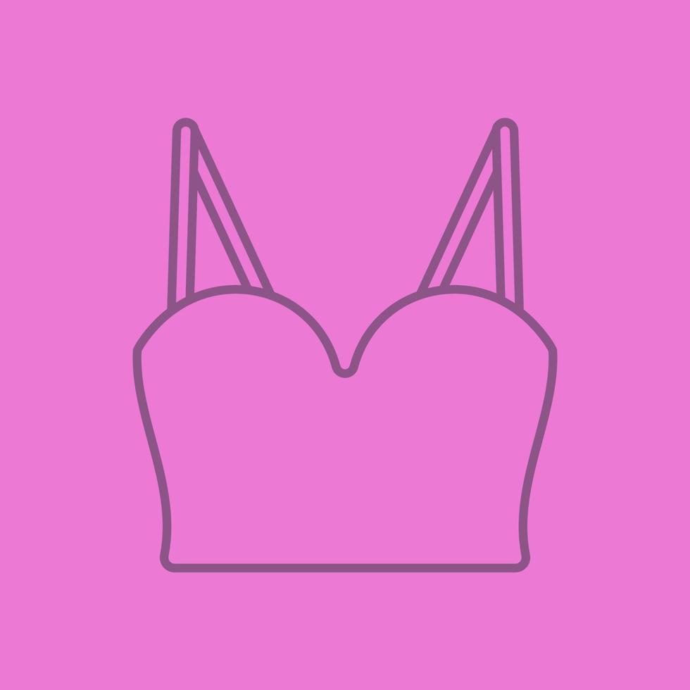 Women's top linear icon. Thin line outline symbols on color background. Vector illustration