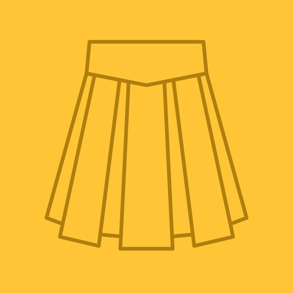 Skirt linear icon. Thin line outline symbols on color background. Vector illustration