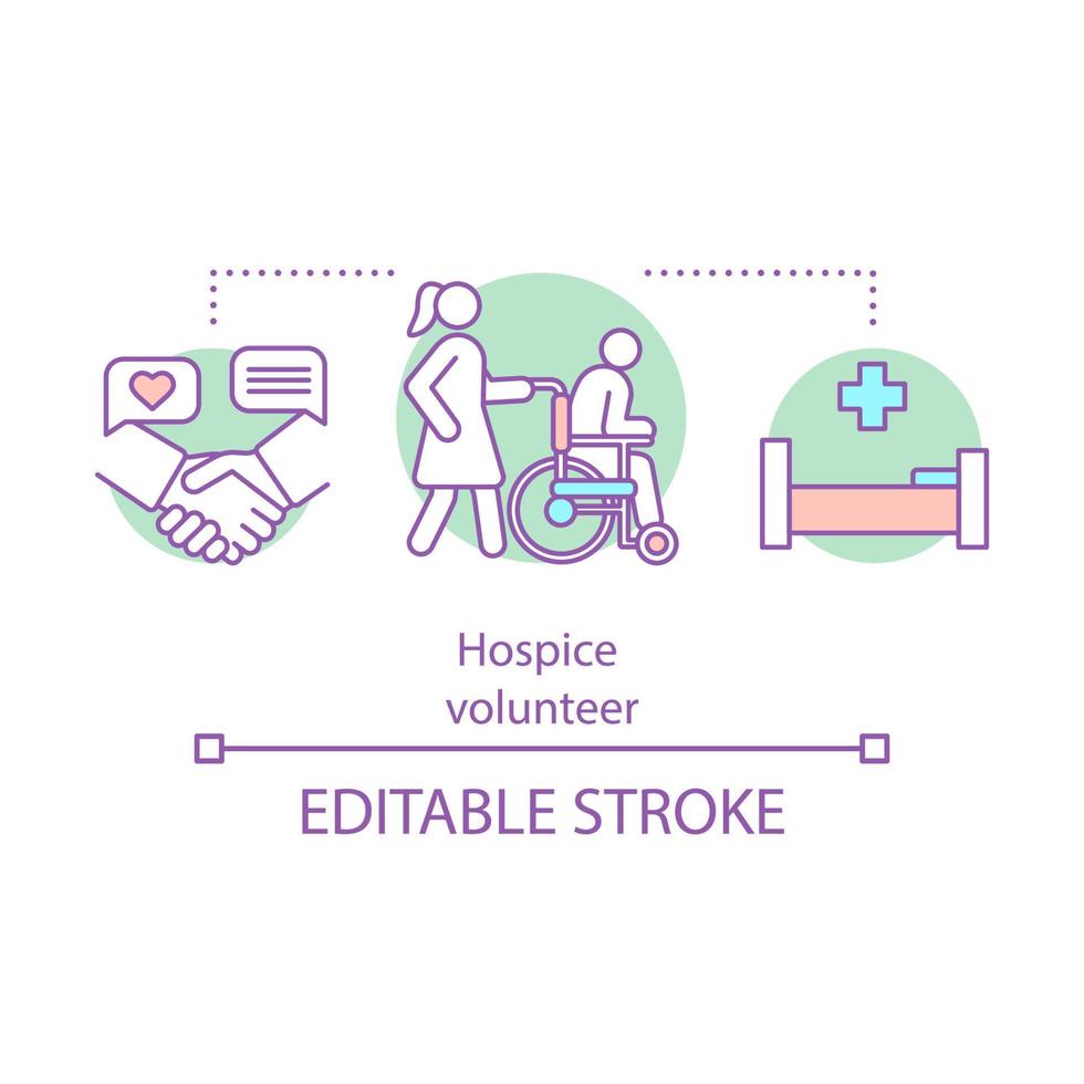 Hospice volunteer concept icon vector
