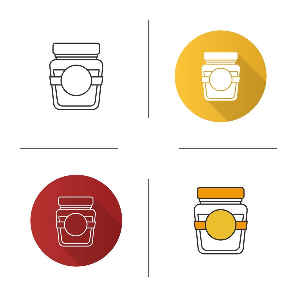 Glass jar with blank label icon vector