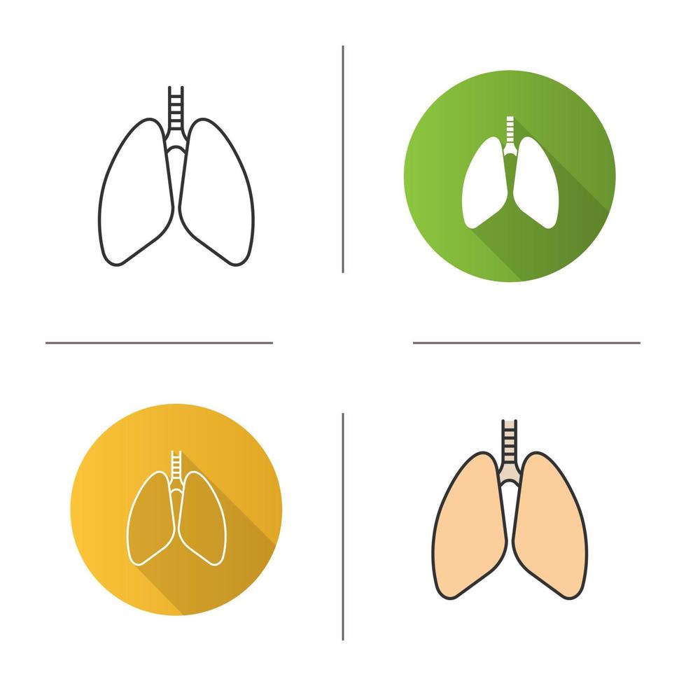 icono de pulmones humanos vector