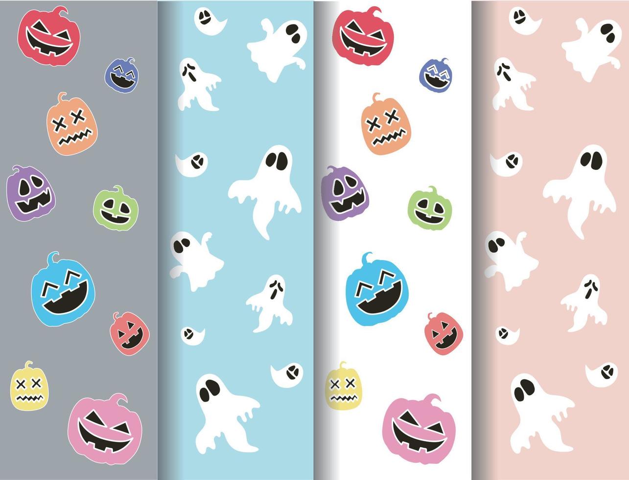 Halloween pattern set vector