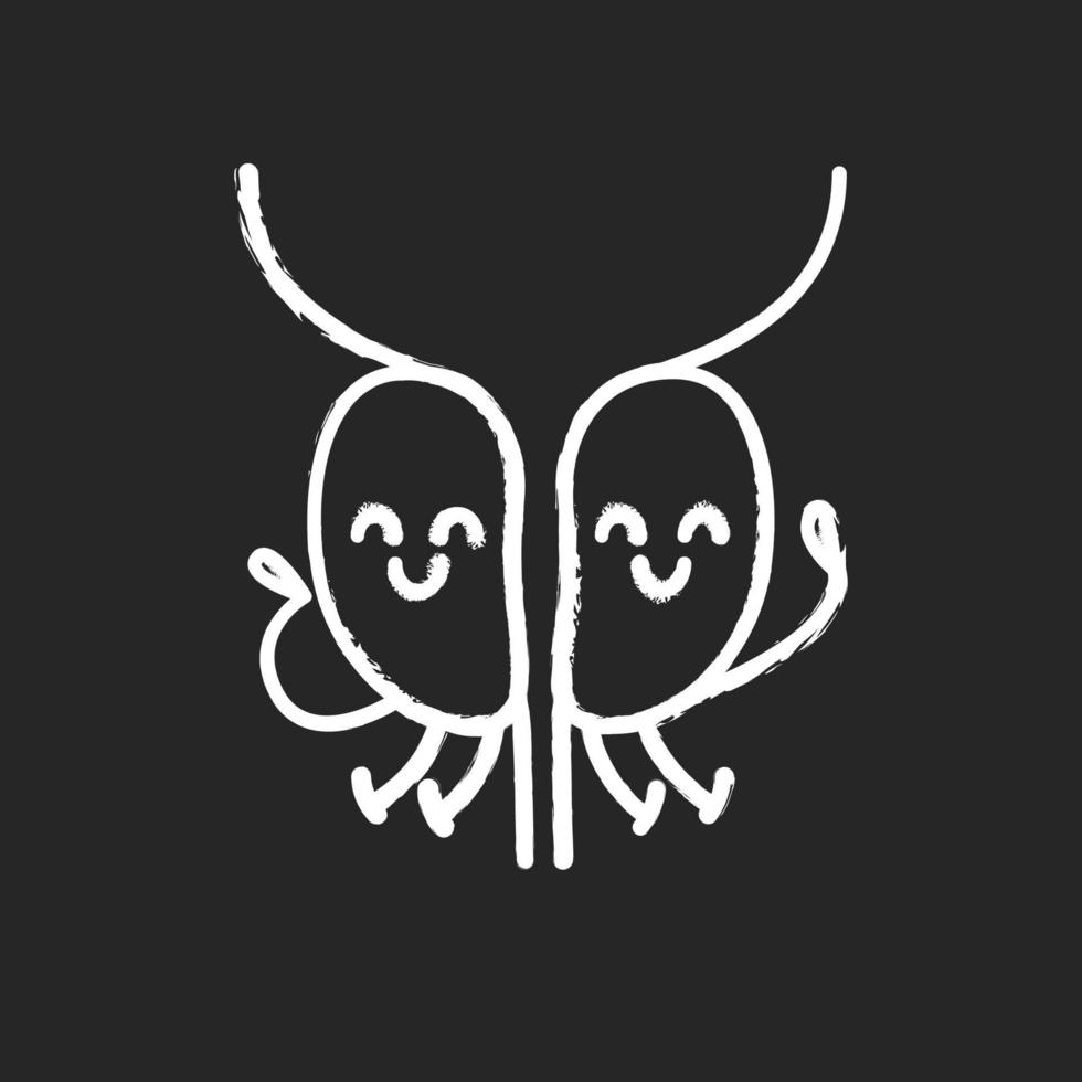 Smiling prostate gland character chalk icon vector