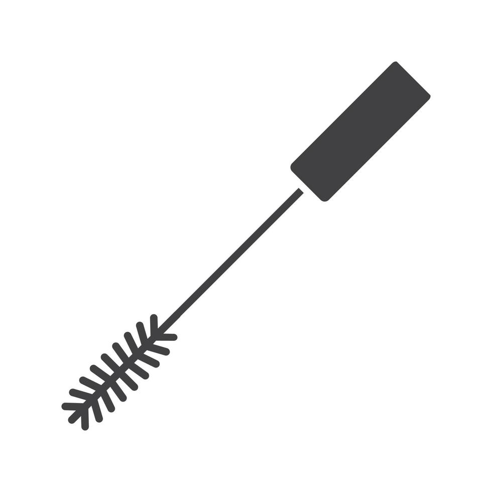 Mascara glyph icon. Silhouette symbol. Negative space. Vector isolated illustration