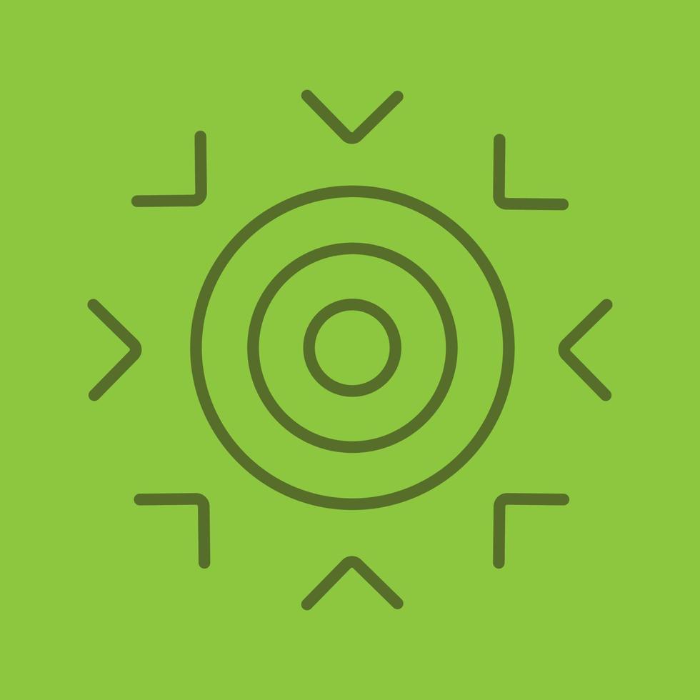 Goal linear icon. Purpose abstract metaphor. Thin line outline symbols on color background. Vector illustration