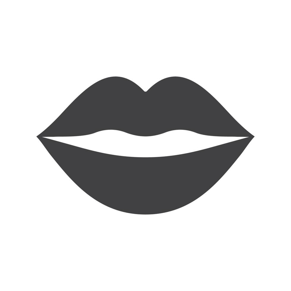 Kiss icon. Silhouette symbol. Woman's lips. Negative space. Vector isolated illustration