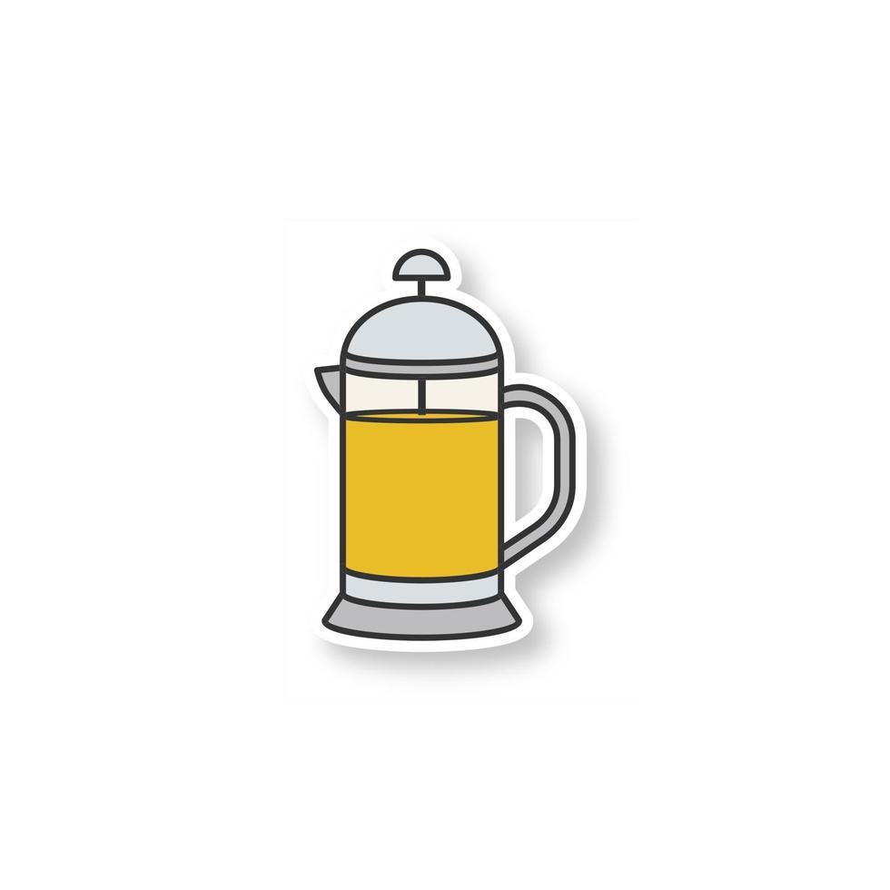 French press patch vector