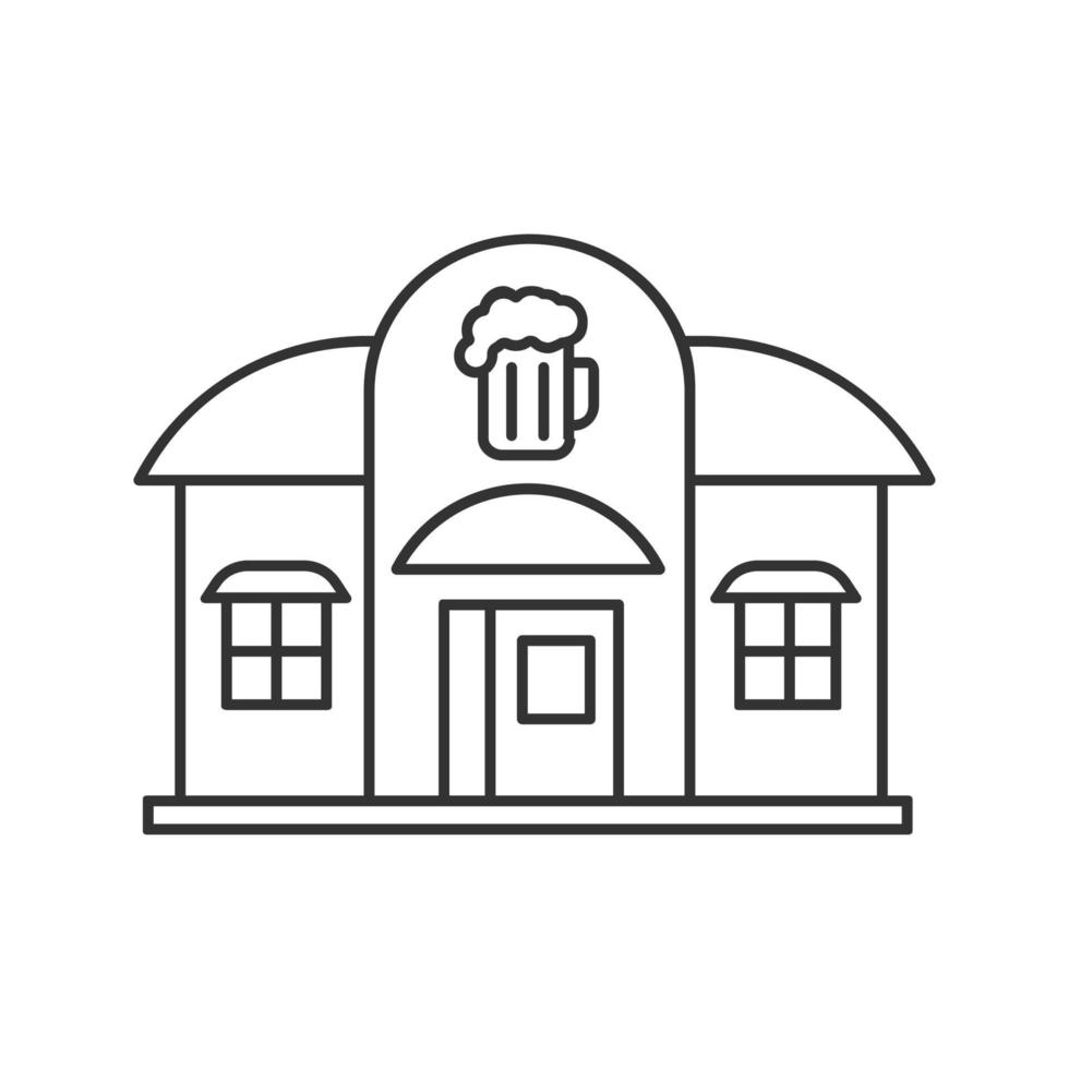 Pub linear icon. Thin line illustration. Alehouse, beerhouse. Contour symbol. Vector isolated outline drawing
