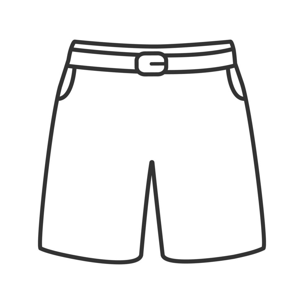 icono lineal de bañador. Ilustración de línea fina. pantalones cortos deportivos. símbolo de contorno. dibujo de contorno aislado vectorial vector