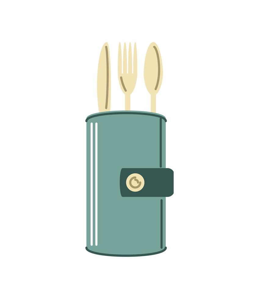 ecological cutlery disposable vector